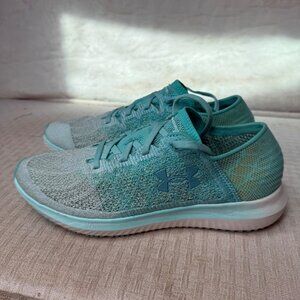 Under Armour Womens Threadborne Blue Running Shoes Size 8.5 Teal/Aqua Mesh